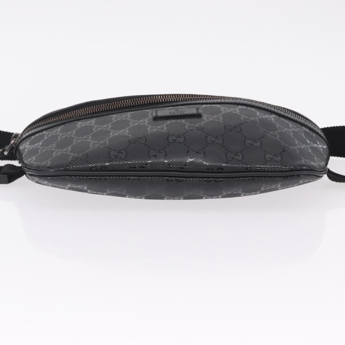 GUCCI GG Implementation Body Bag PVC Black Silver 233269 Auth 207765V