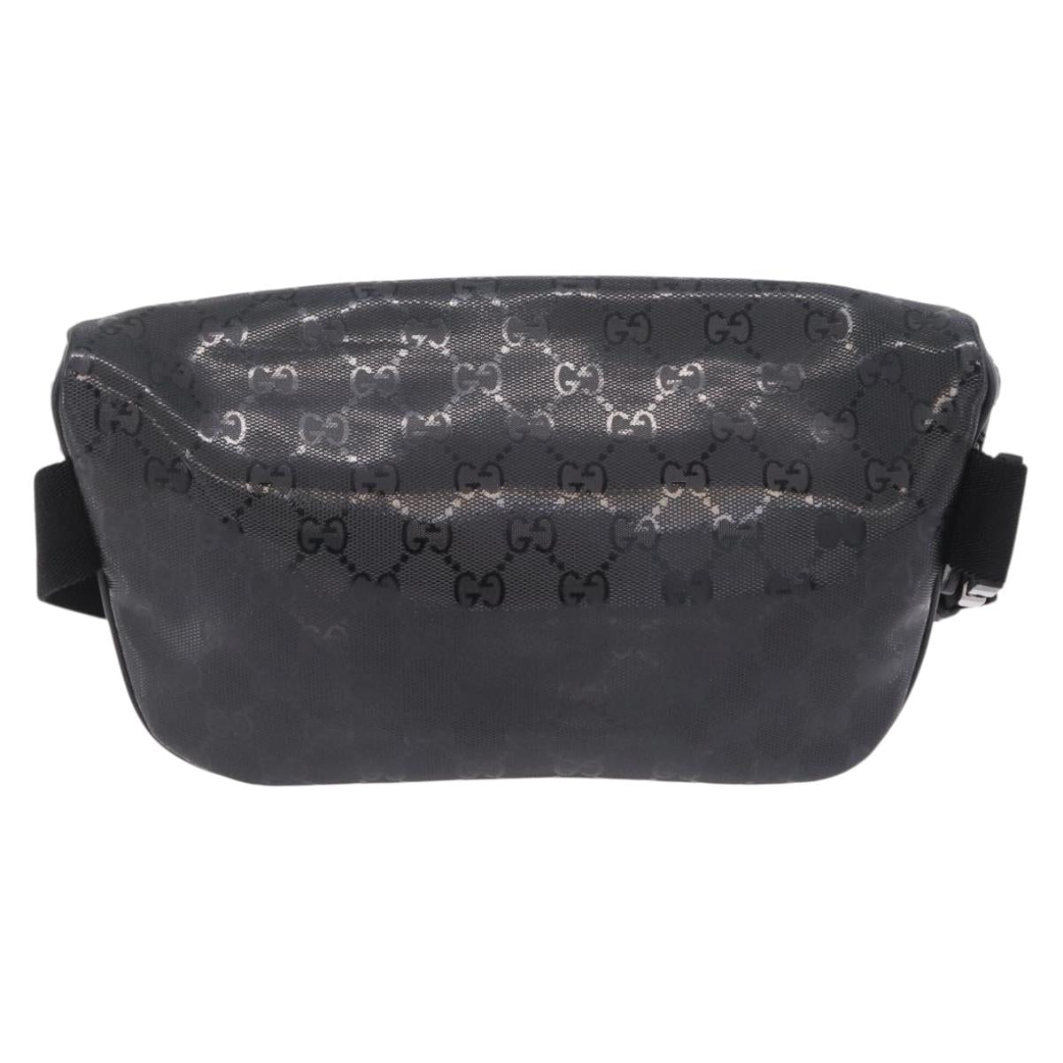 GUCCI GG Implementation Body Bag PVC Black Silver 233269 Auth 207765V
