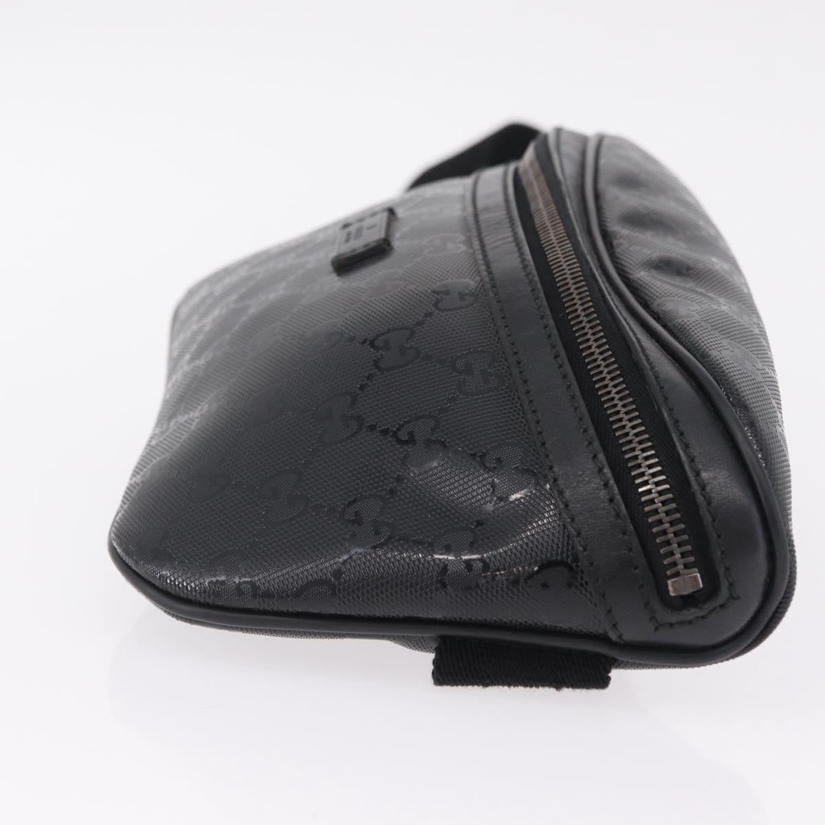 GUCCI GG Implementation Body Bag PVC Black Silver 233269 Auth 207765V
