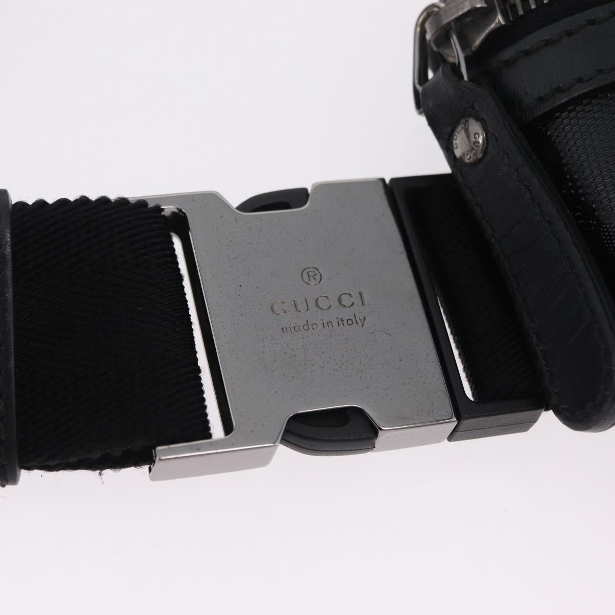 GUCCI GG Implementation Body Bag PVC Black Silver 233269 Auth 207765V