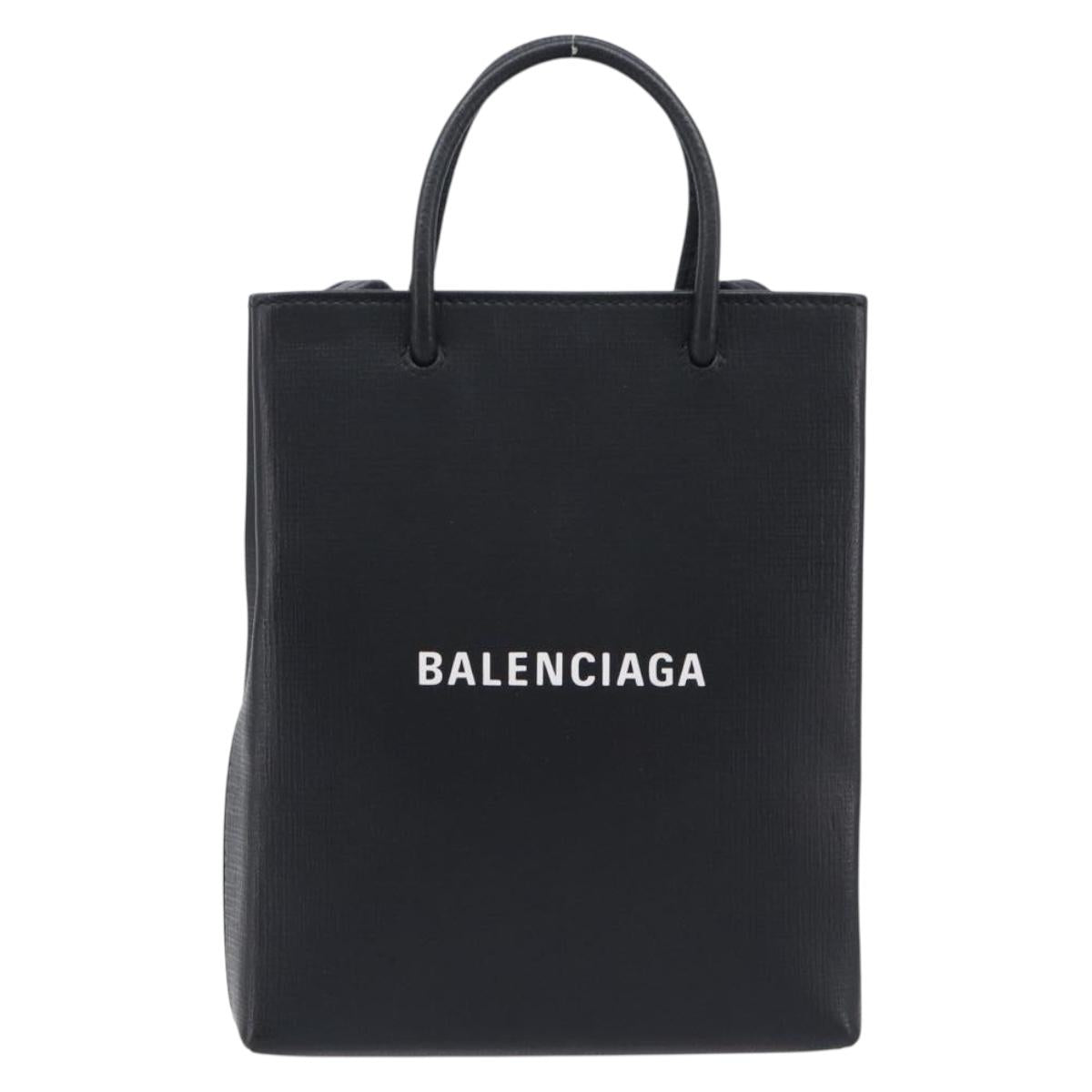 Balenciaga Shopping Tote XXS Hand Bag Leather 2way Black 757776 Auth 207768A