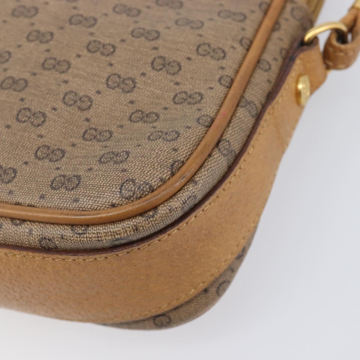 GUCCI Micro GG Shoulder Bag PVC Beige Gold Tone 007 123 0428 Auth 207770