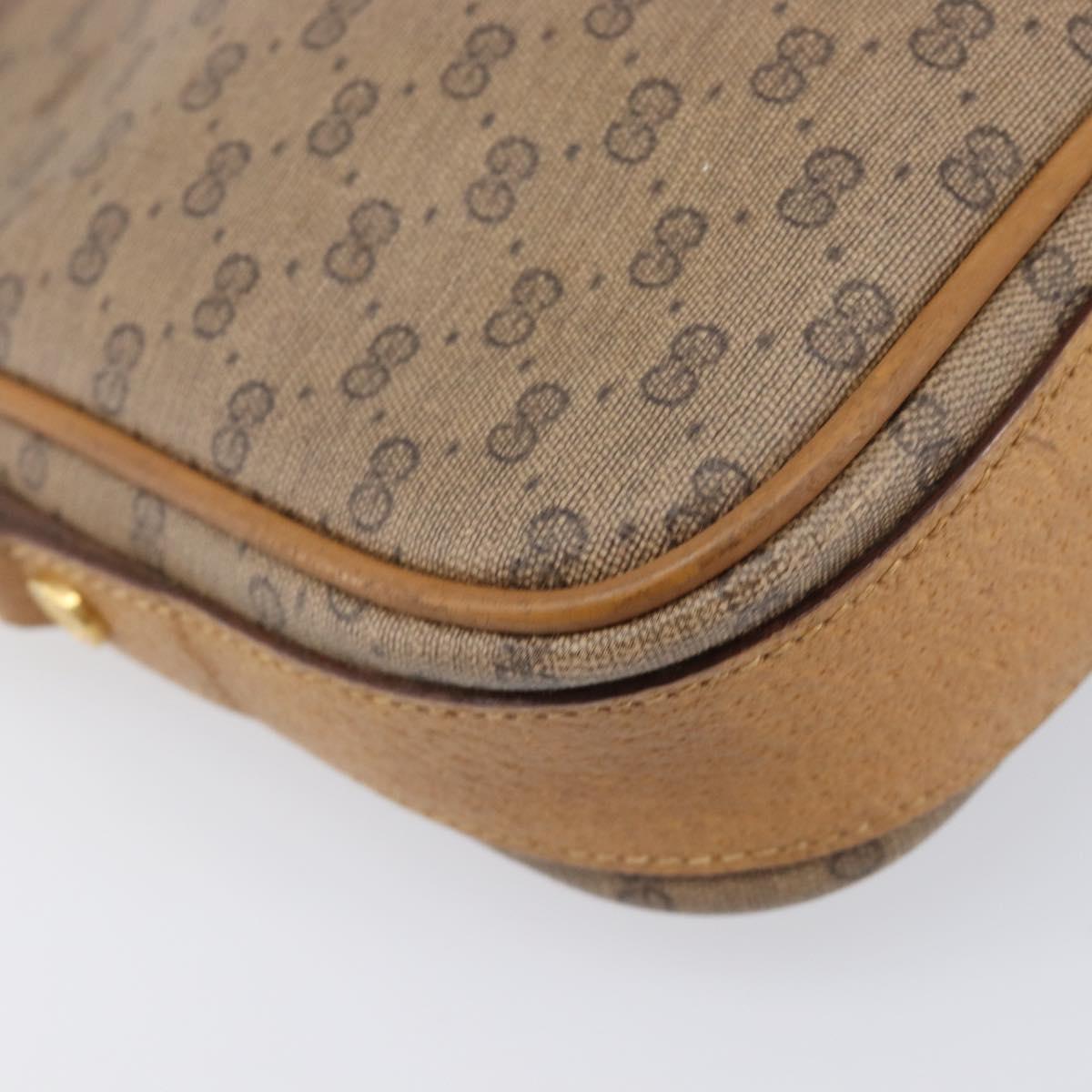 GUCCI Micro GG Shoulder Bag PVC Beige Gold Tone 007 123 0428 Auth 207770