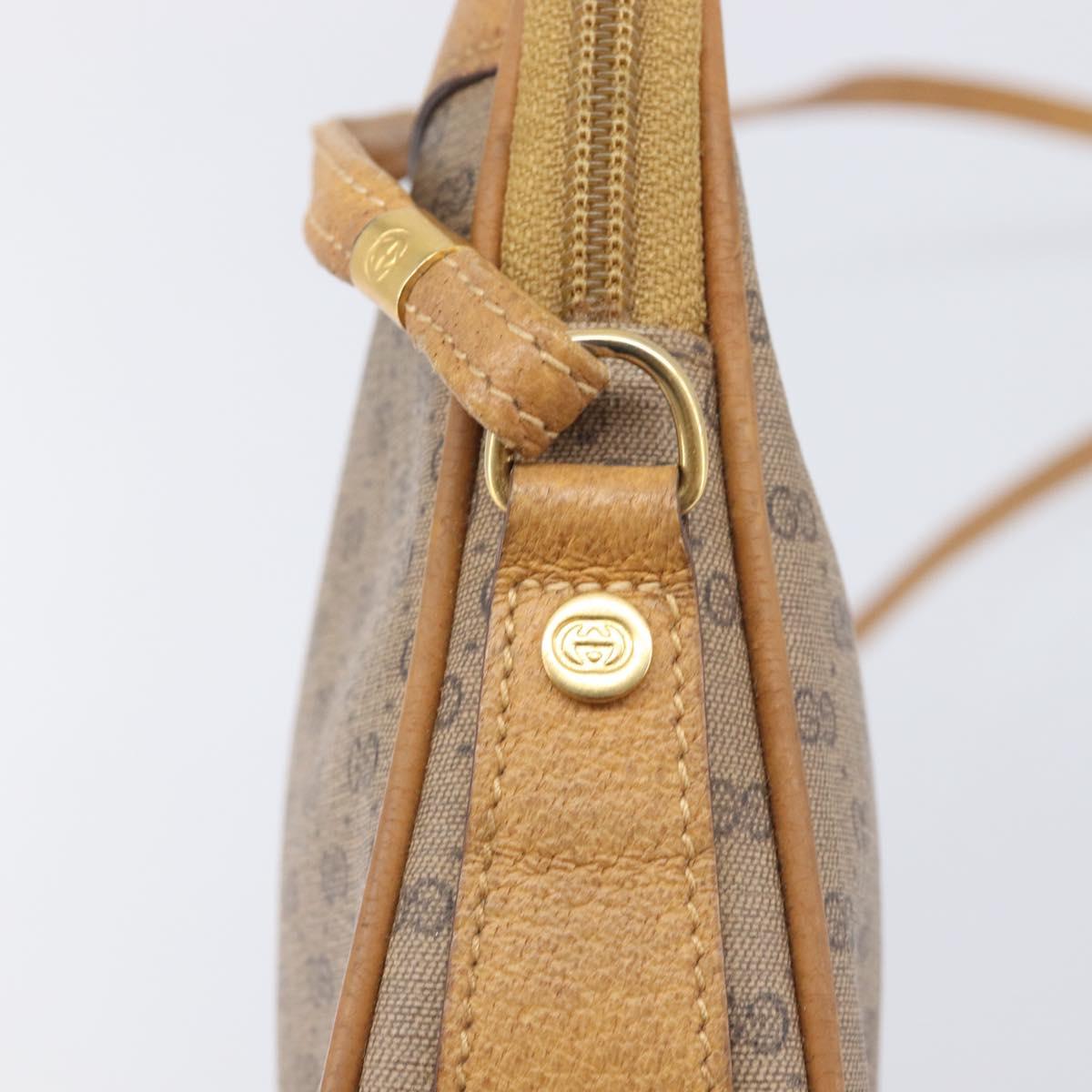 GUCCI Micro GG Shoulder Bag PVC Beige Gold Tone 007 123 0428 Auth 207770