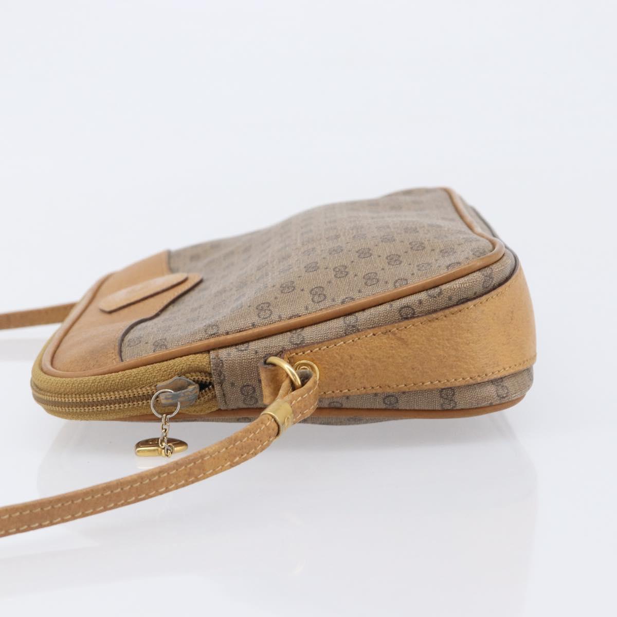 GUCCI Micro GG Shoulder Bag PVC Beige Gold Tone 007 123 0428 Auth 207770
