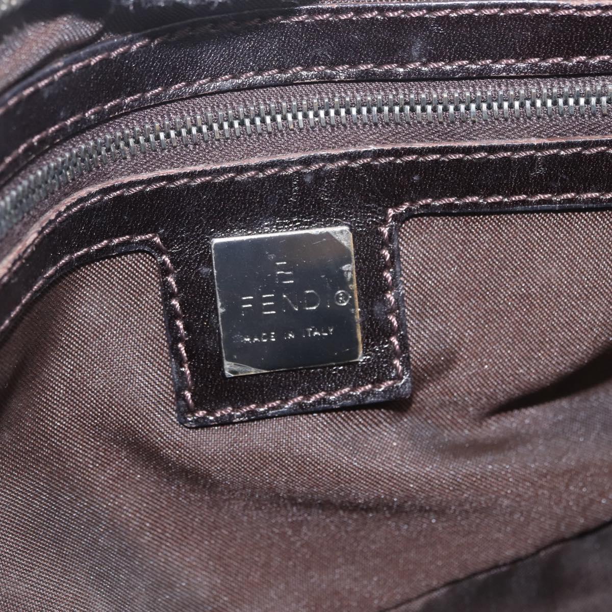 FENDI Zucchino Canvas Hand Bag Beige Silver 8BL015 Auth 207774