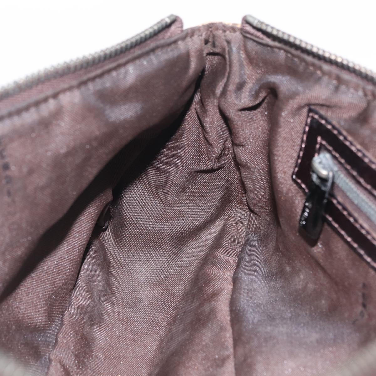 FENDI Zucchino Canvas Hand Bag Beige Silver 8BL015 Auth 207774