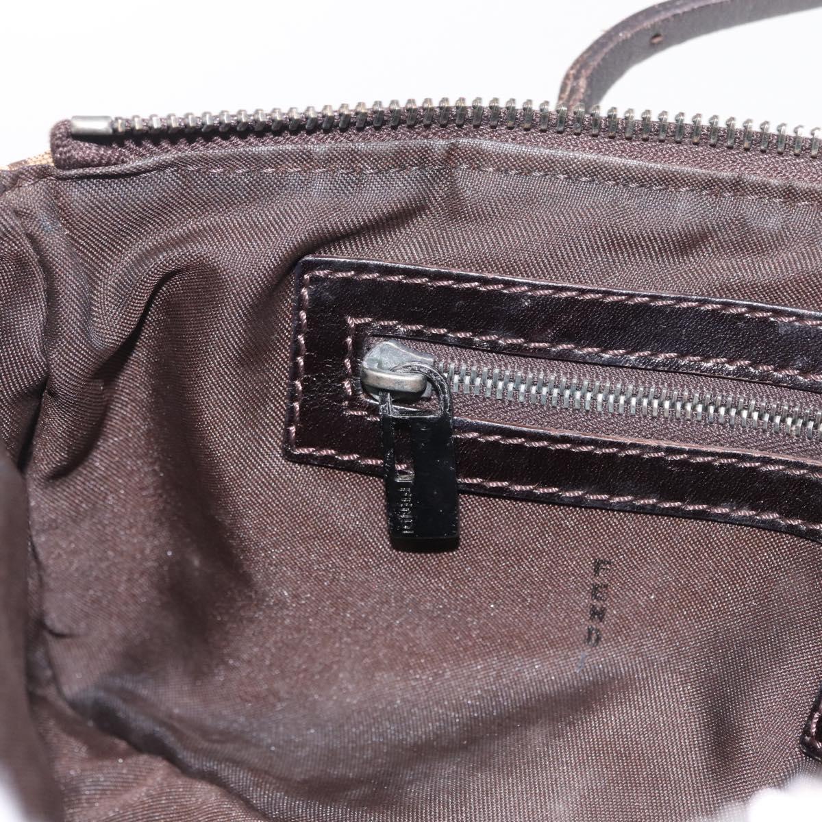 FENDI Zucchino Canvas Hand Bag Beige Silver 8BL015 Auth 207774