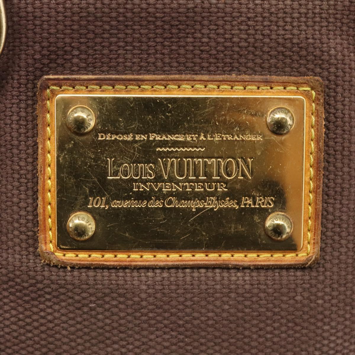 LOUIS VUITTON Antigua Cabas PM Hand Bag Canvas Brown M40089 LV Auth 207775