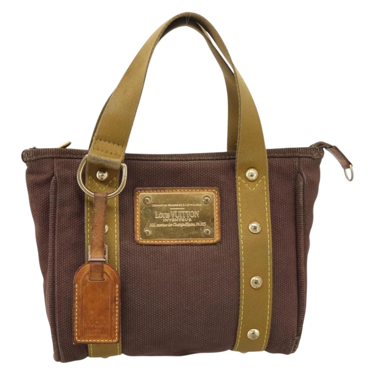 LOUIS VUITTON Antigua Cabas PM Hand Bag Canvas Brown M40089 LV Auth 207775