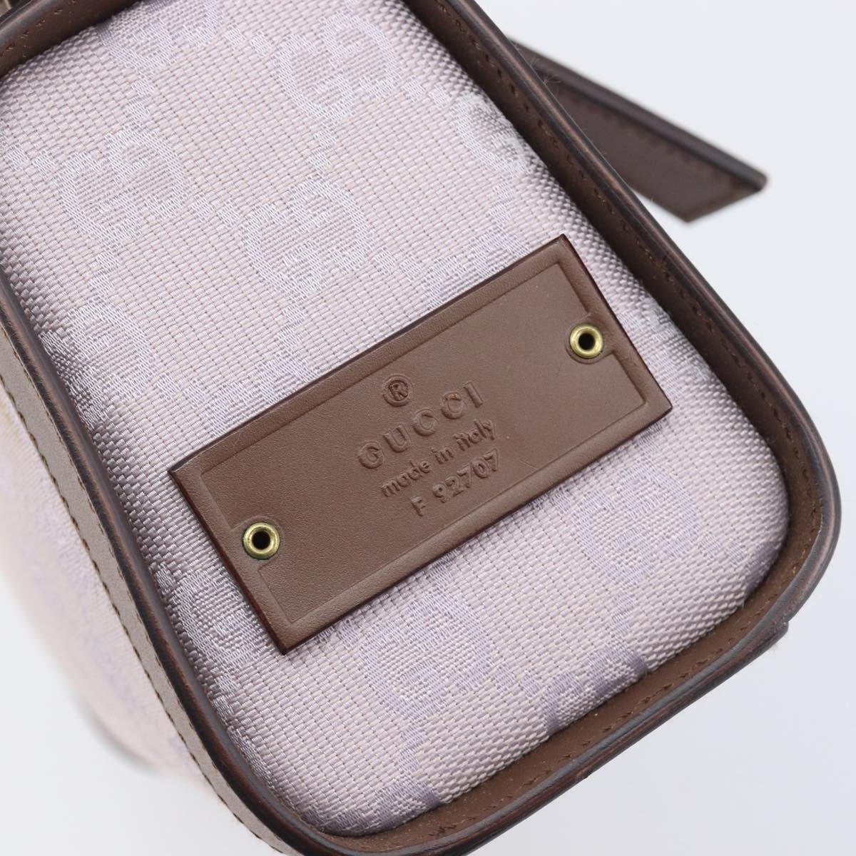 GUCCI GG Canvas Shoulder Bag Purple Gold Auth 207777V