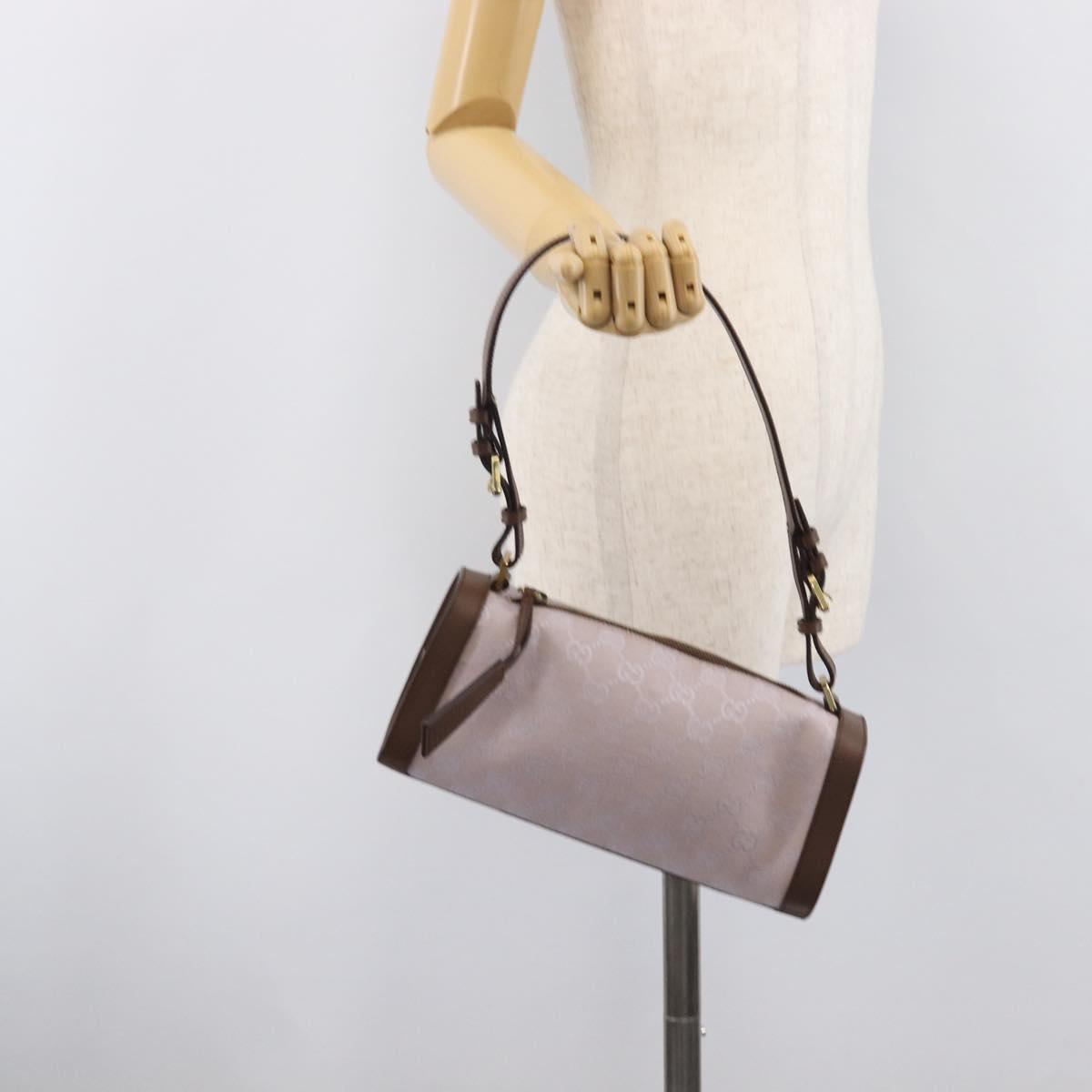 GUCCI GG Canvas Shoulder Bag Purple Gold Auth 207777V