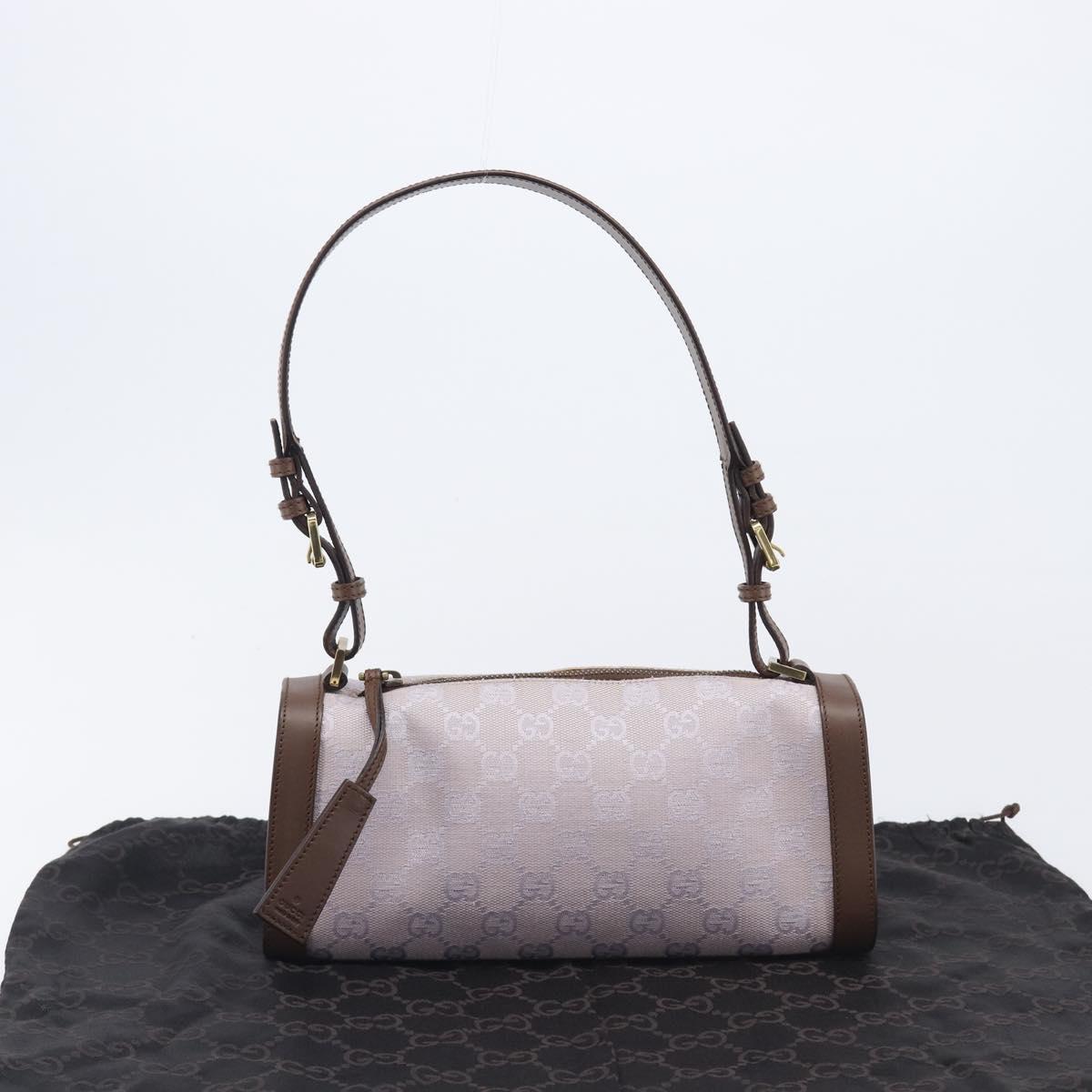 GUCCI GG Canvas Shoulder Bag Purple Gold Auth 207777V