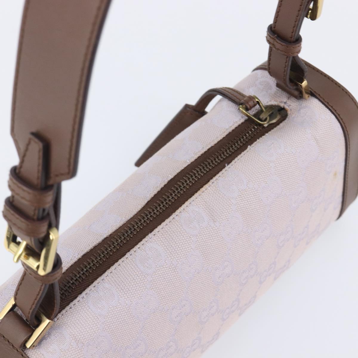 GUCCI GG Canvas Shoulder Bag Purple Gold Auth 207777V