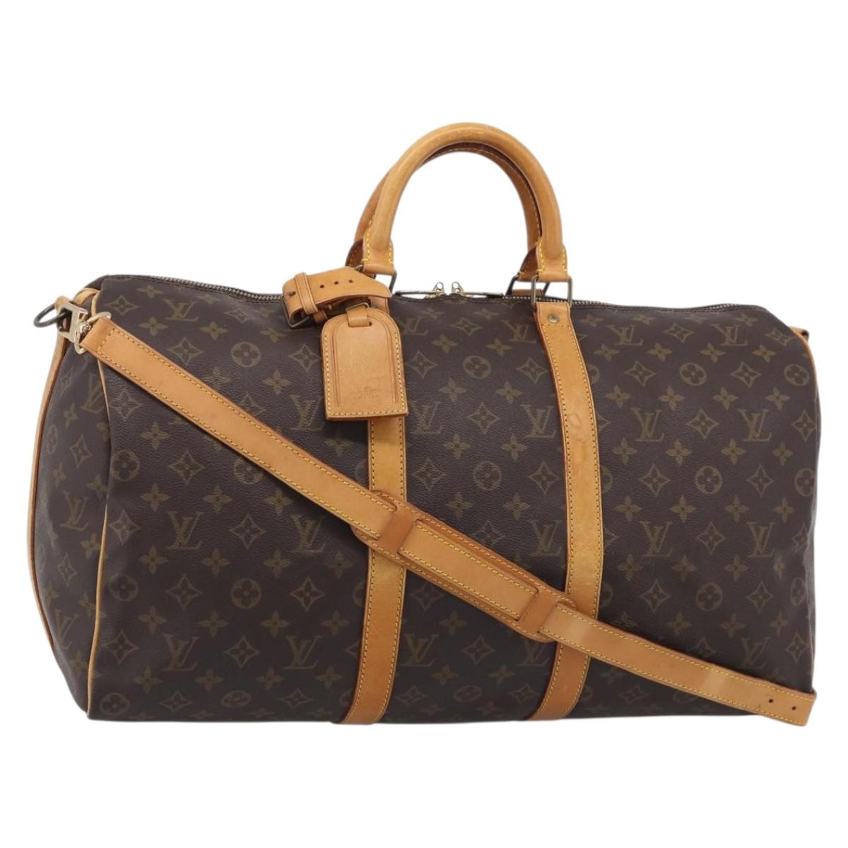 LOUIS VUITTON Monogram Keepall Bandouliere 50 Boston Bag M41416 LV Auth 207786A