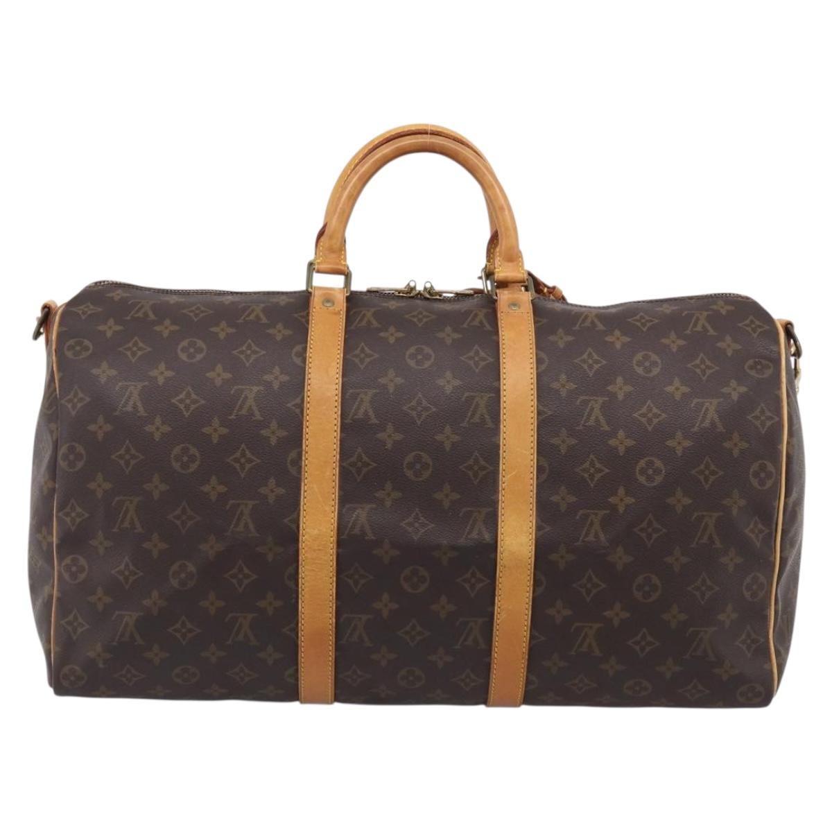 LOUIS VUITTON Monogram Keepall Bandouliere 50 Boston Bag M41416 LV Auth 207786A