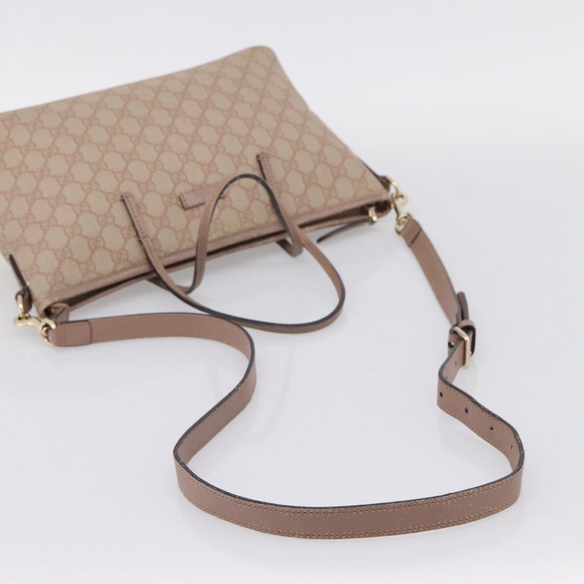 GUCCI GG Supreme Hand Bag PVC 2way Pink Gold Tone 353439 Auth 207789