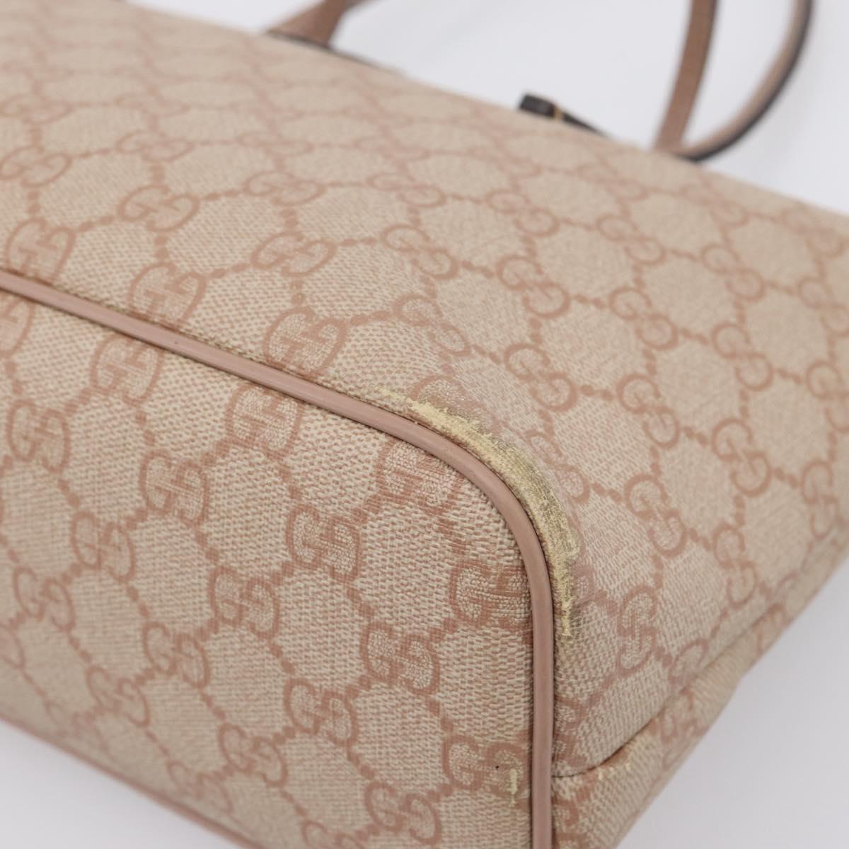 GUCCI GG Supreme Hand Bag PVC 2way Pink Gold Tone 353439 Auth 207789