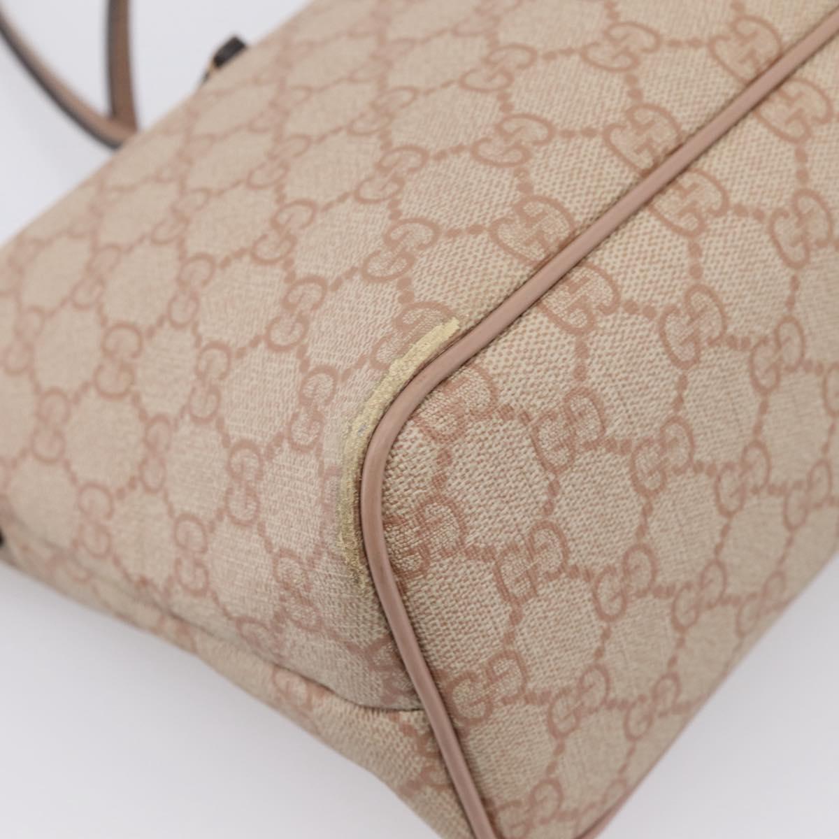 GUCCI GG Supreme Hand Bag PVC 2way Pink Gold Tone 353439 Auth 207789