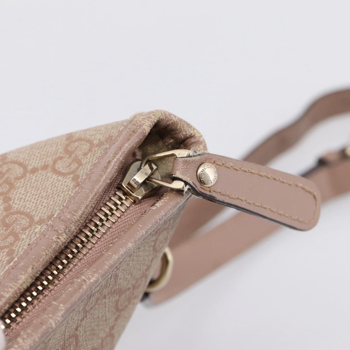 GUCCI GG Supreme Hand Bag PVC 2way Pink Gold Tone 353439 Auth 207789
