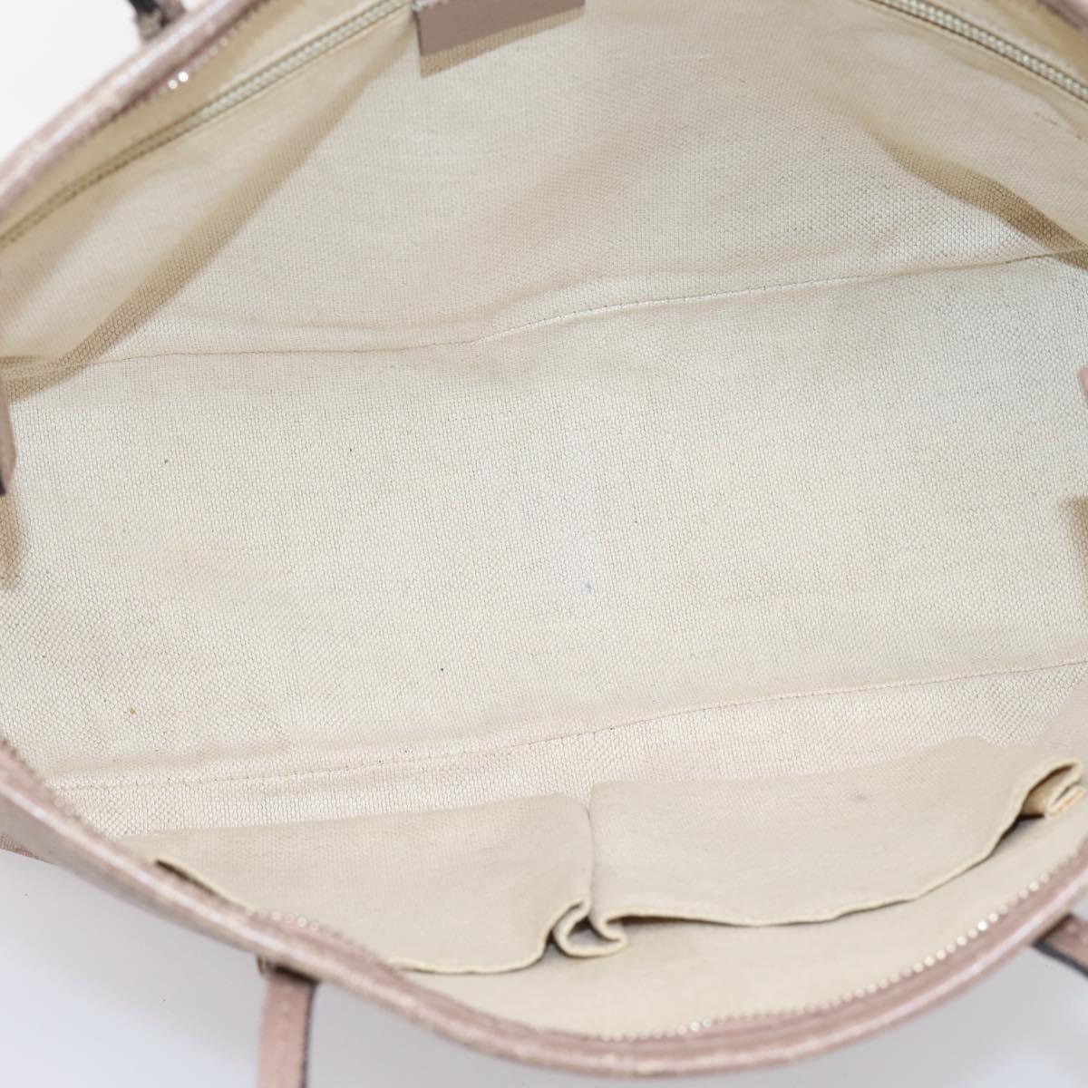 GUCCI GG Supreme Hand Bag PVC 2way Pink Gold Tone 353439 Auth 207789