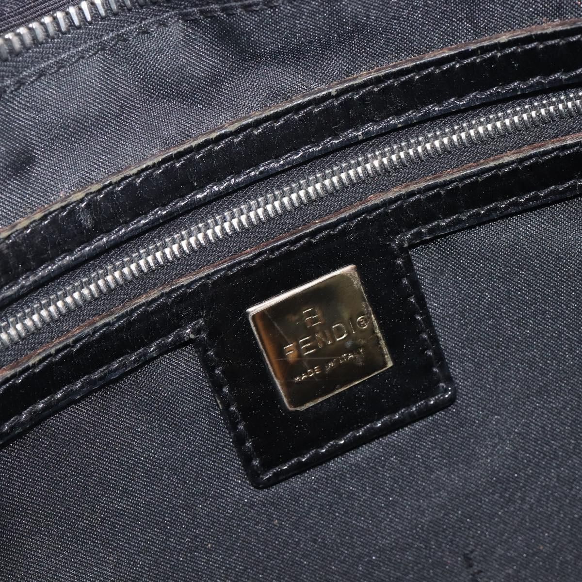 FENDI Zucca Canvas Tote Bag Black Silver Auth 207792