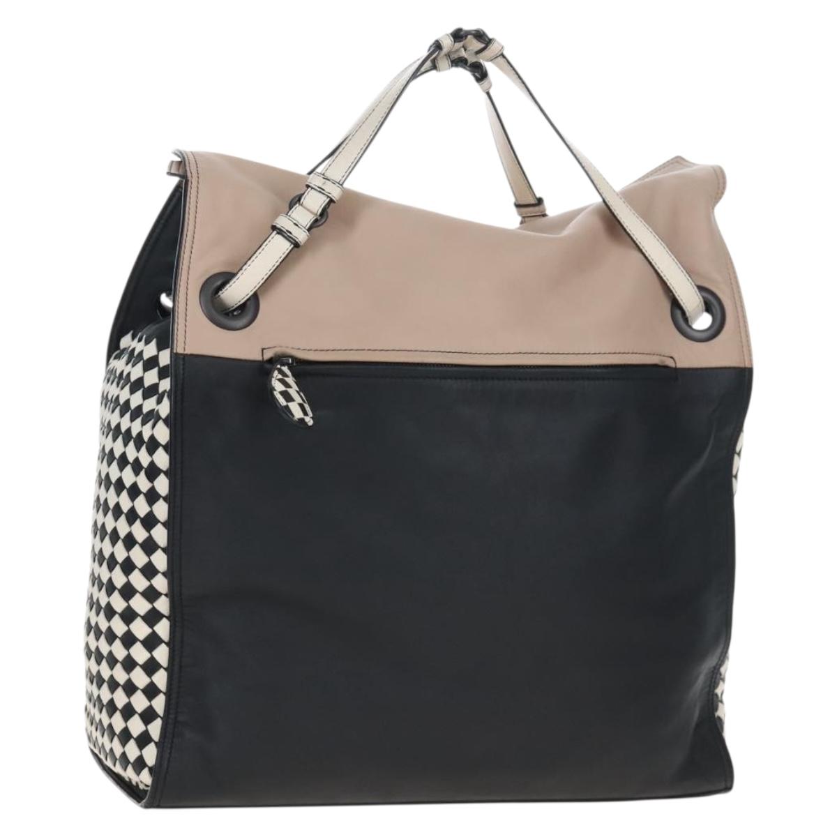 Bottega Veneta INTRECCIATO Tote Bag Leather Beige Auth 207793V