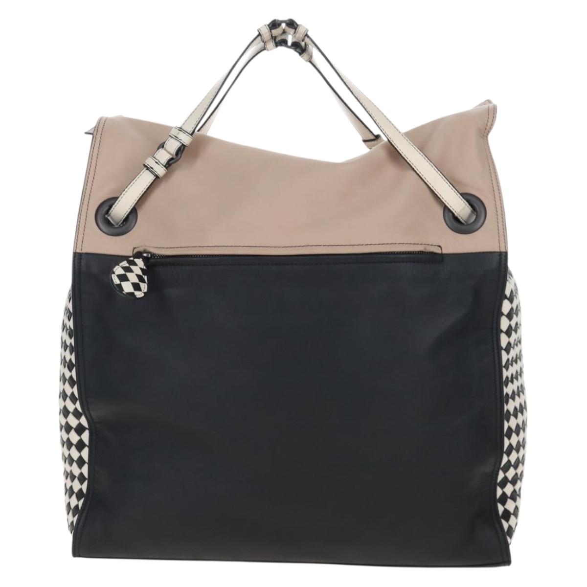 Bottega Veneta INTRECCIATO Tote Bag Leather Beige Auth 207793V
