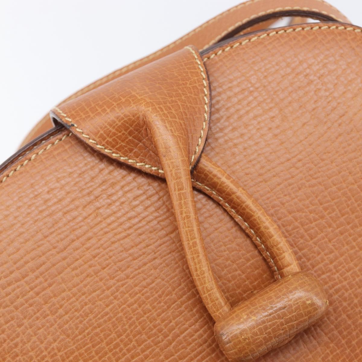 LOEWE Shoulder Bag Leather Brown Gold Tone Auth 207796A