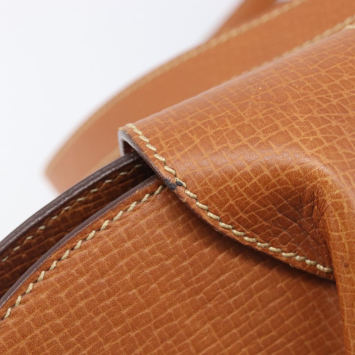 LOEWE Shoulder Bag Leather Brown Gold Tone Auth 207796A