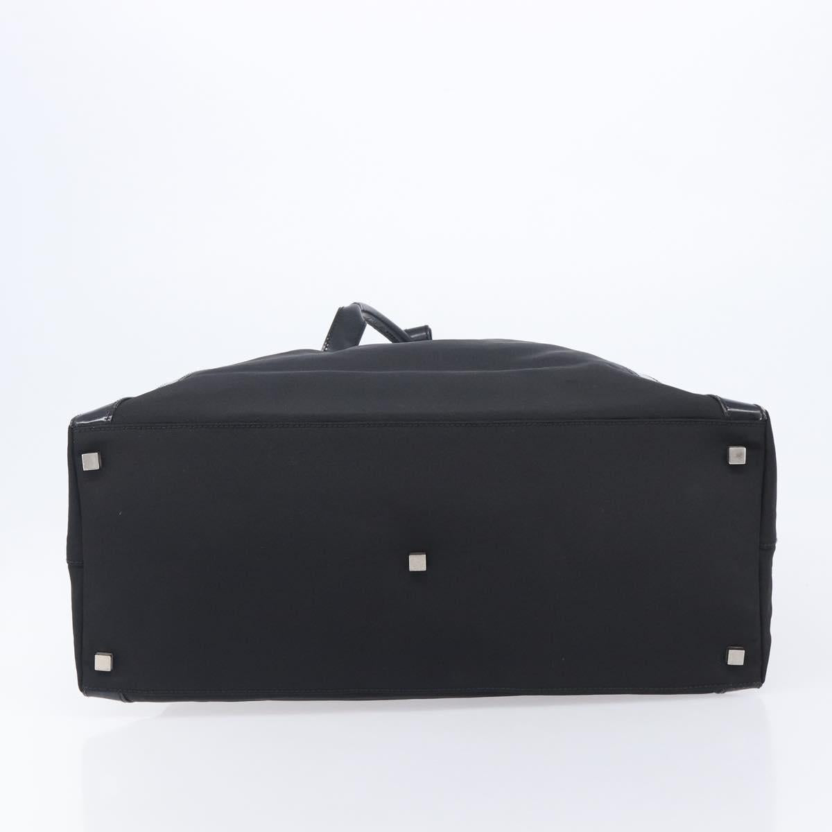 GUCCI Tote Bag Nylon Black Silver Auth 207801