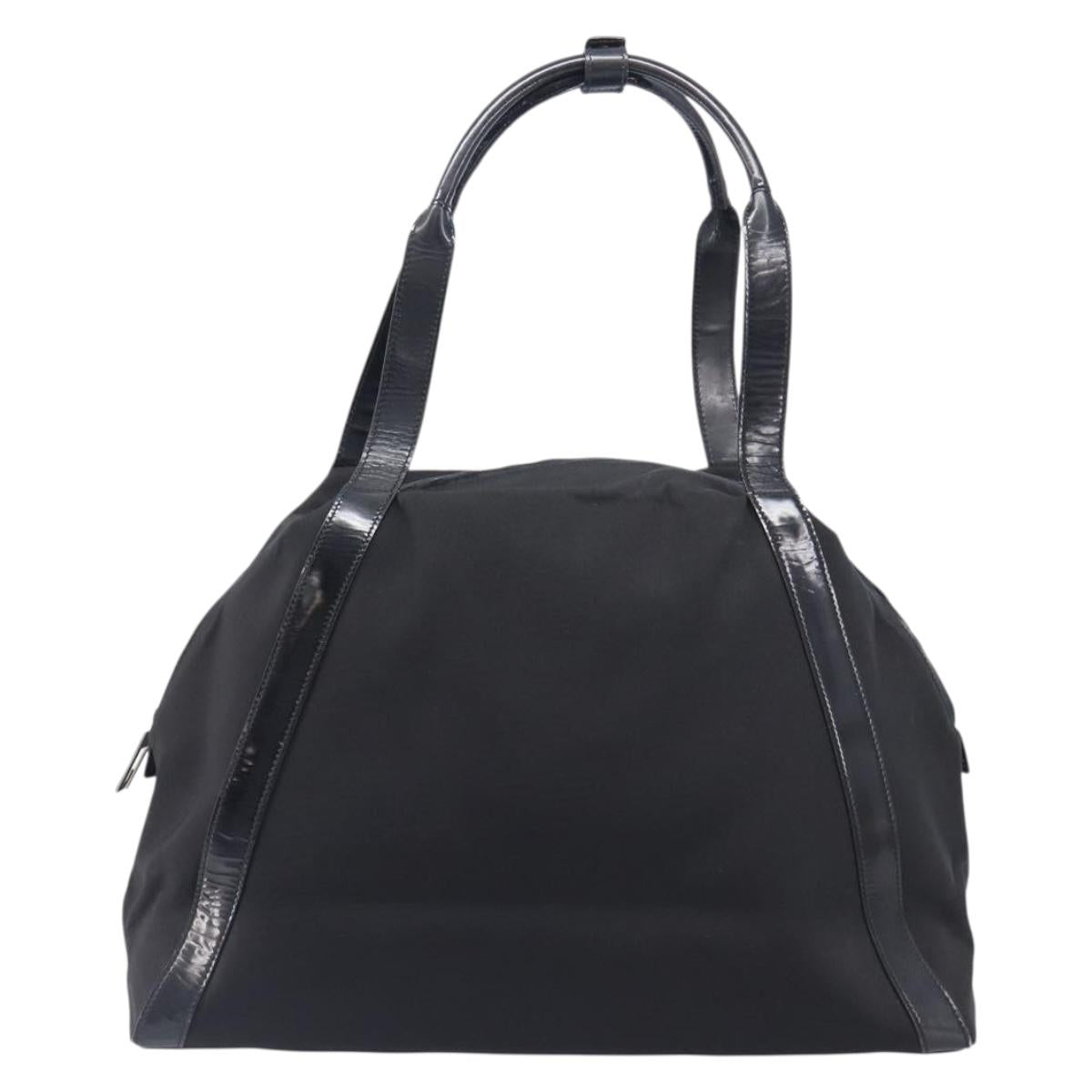 GUCCI Tote Bag Nylon Black Silver Auth 207801