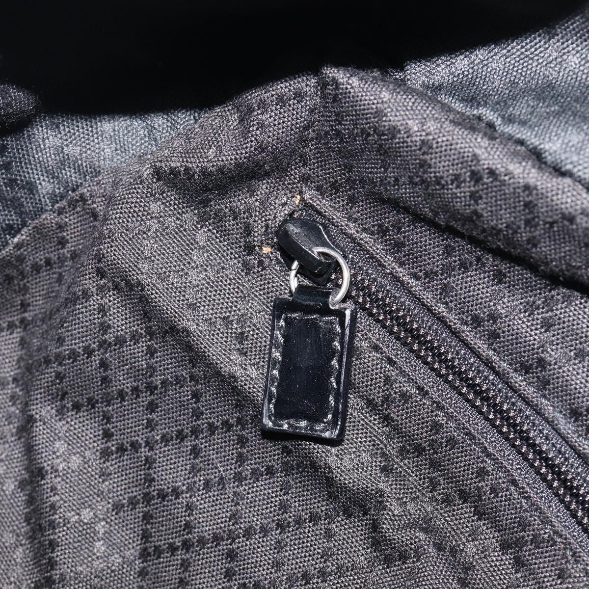 GUCCI Tote Bag Nylon Black Silver Auth 207801