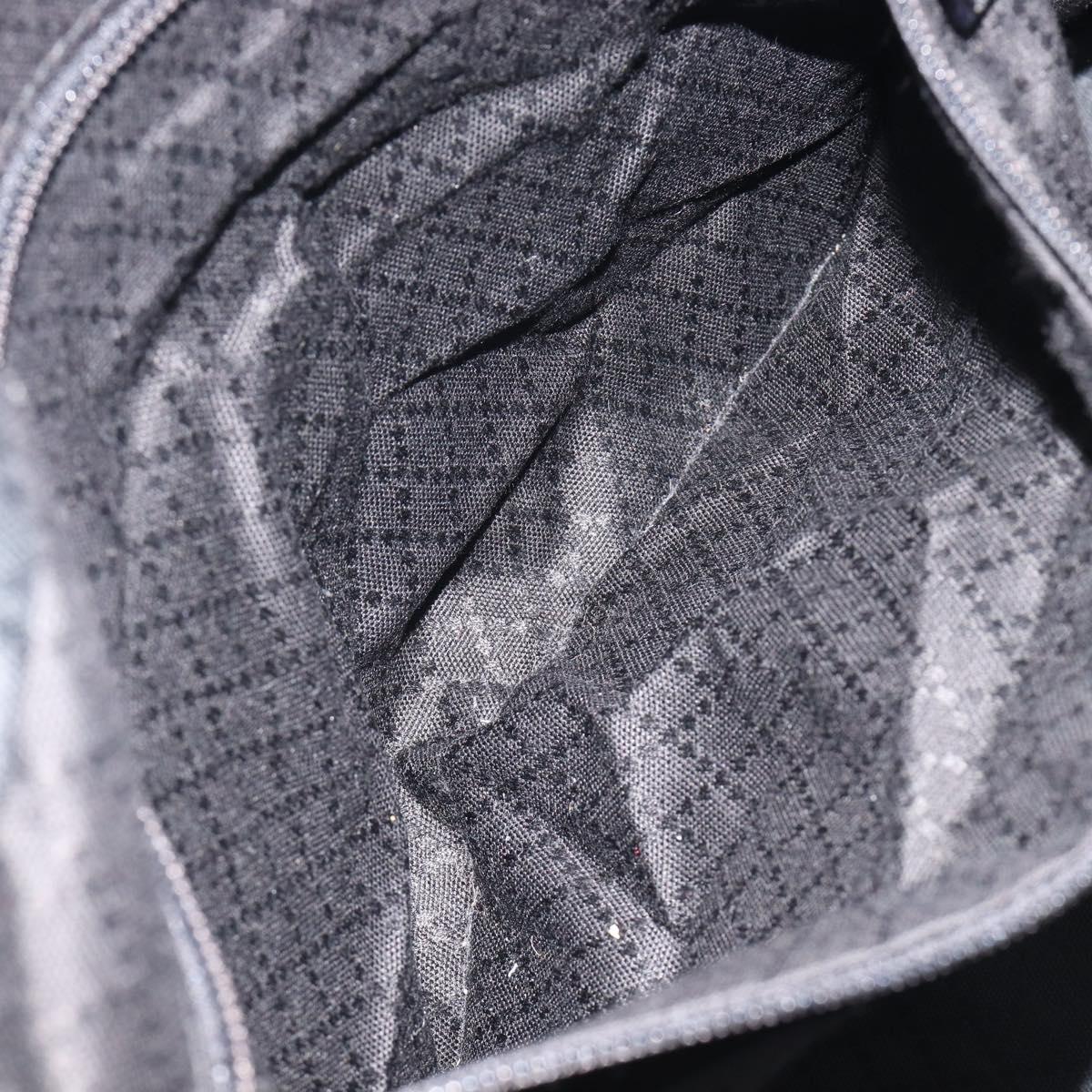 GUCCI Tote Bag Nylon Black Silver Auth 207801