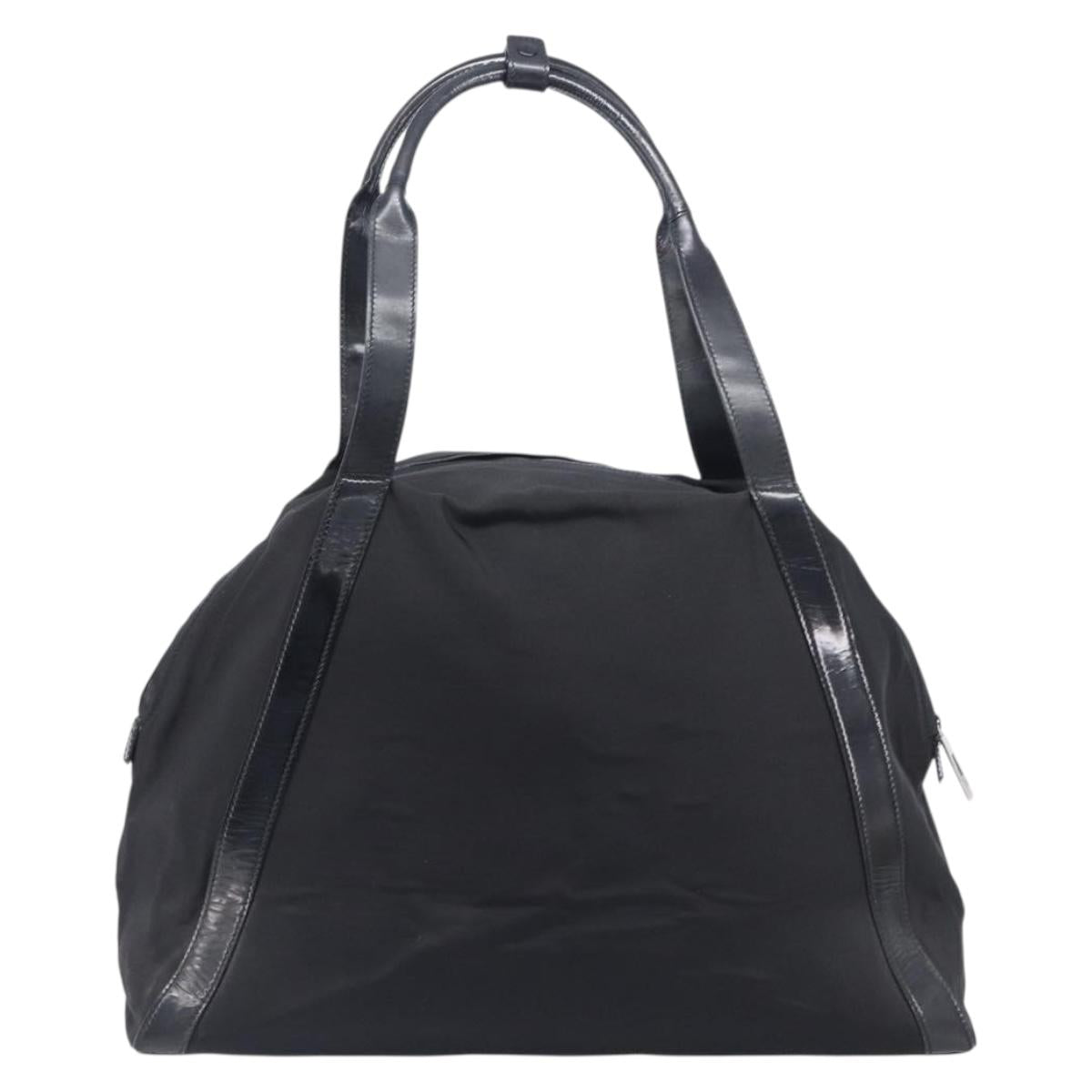 GUCCI Tote Bag Nylon Black Silver Auth 207801