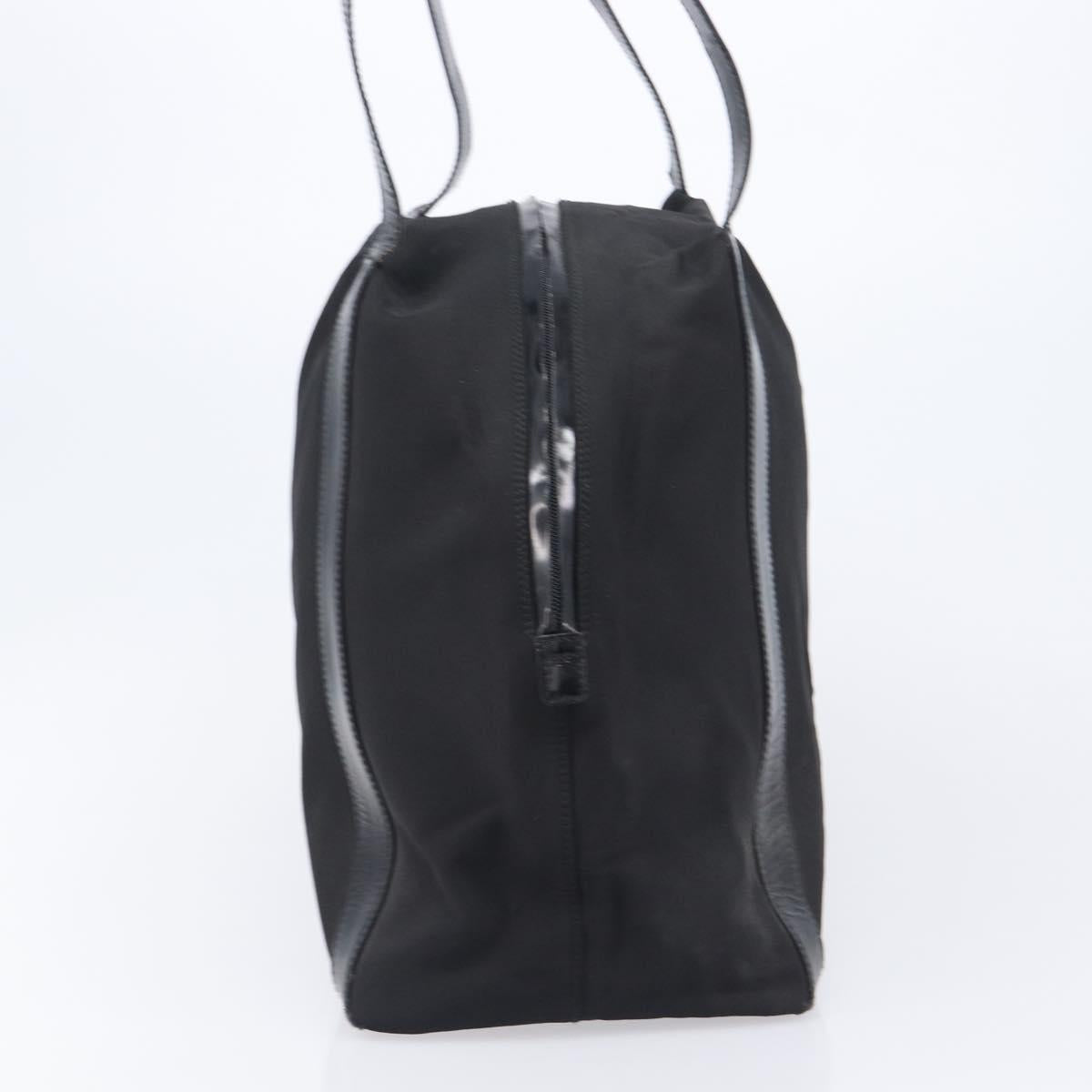 GUCCI Tote Bag Nylon Black Silver Auth 207801