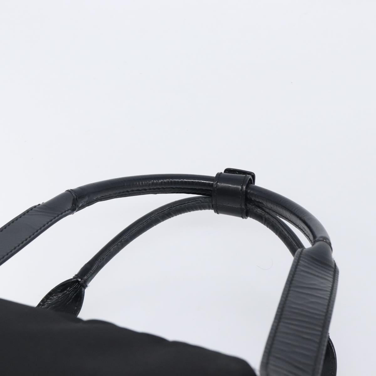 GUCCI Tote Bag Nylon Black Silver Auth 207801