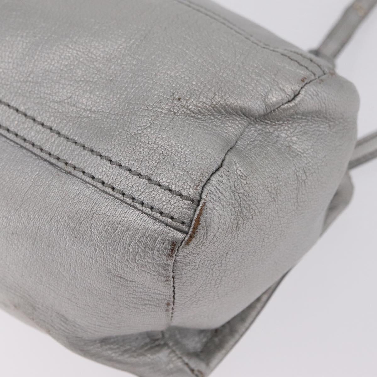 GIVENCHY Pandora Mini Shoulder Bag Leather Silver Auth 207804