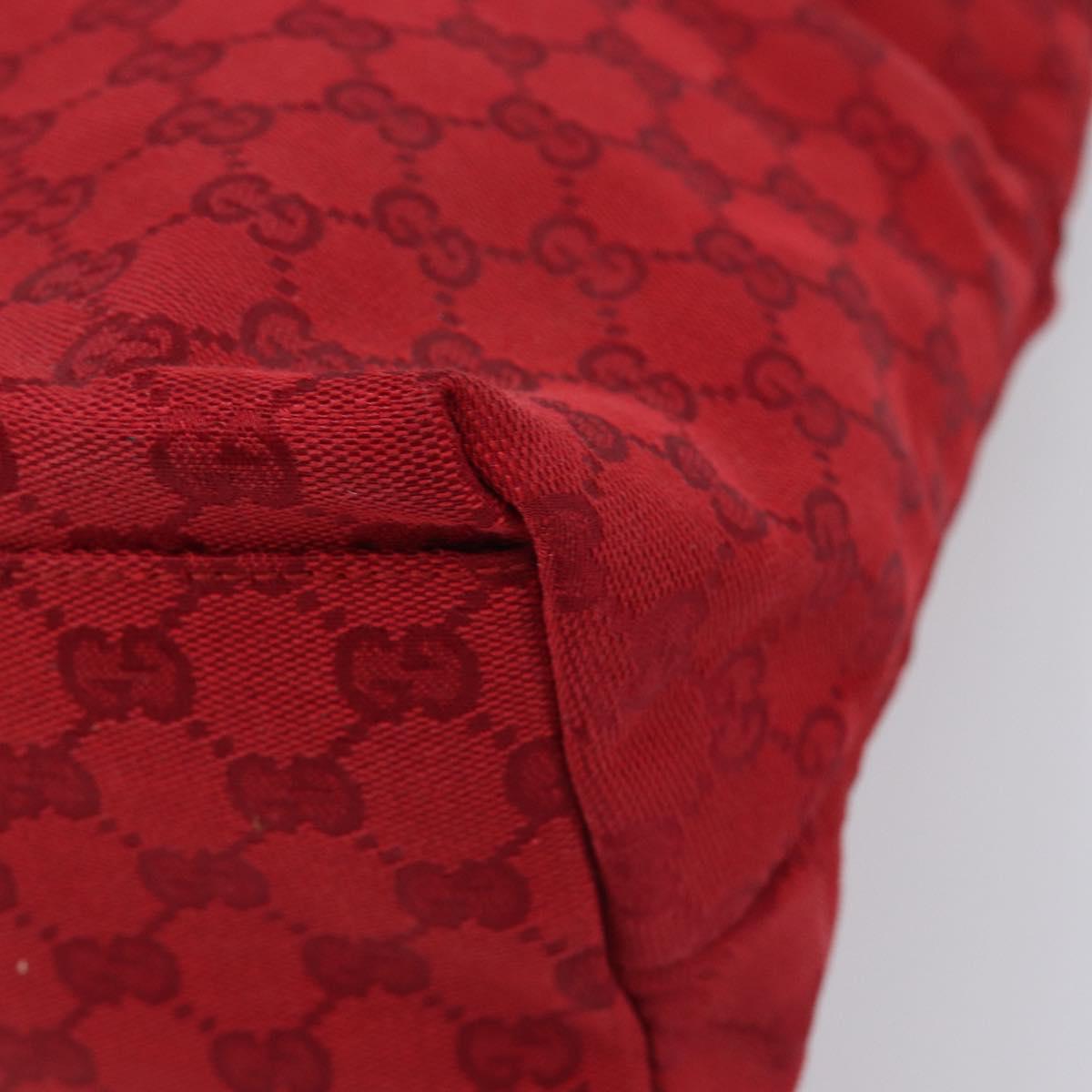 GUCCI GG Canvas Shoulder Bag Red Silver 001 3380 1705 Auth 207807A