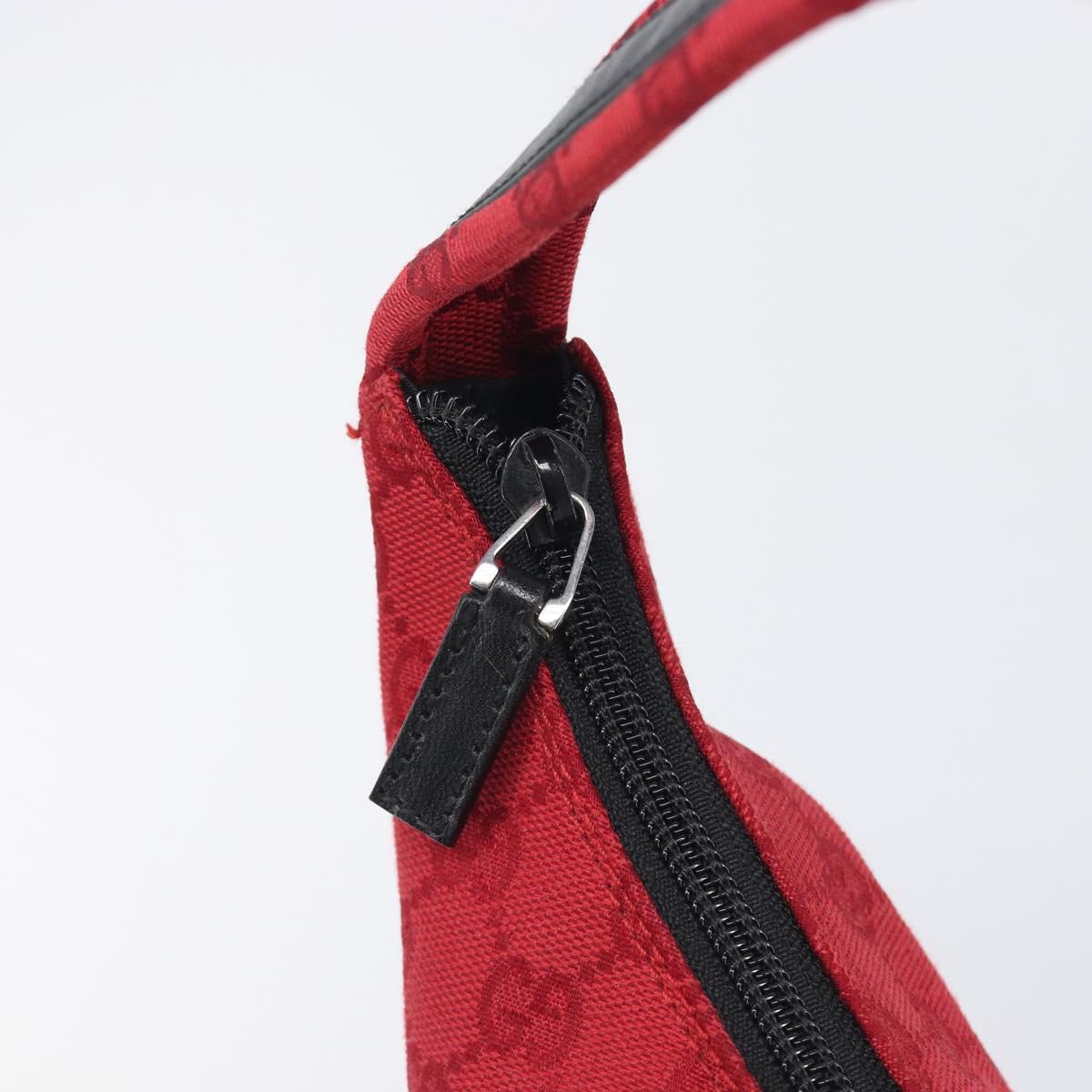 GUCCI GG Canvas Shoulder Bag Red Silver 001 3380 1705 Auth 207807A