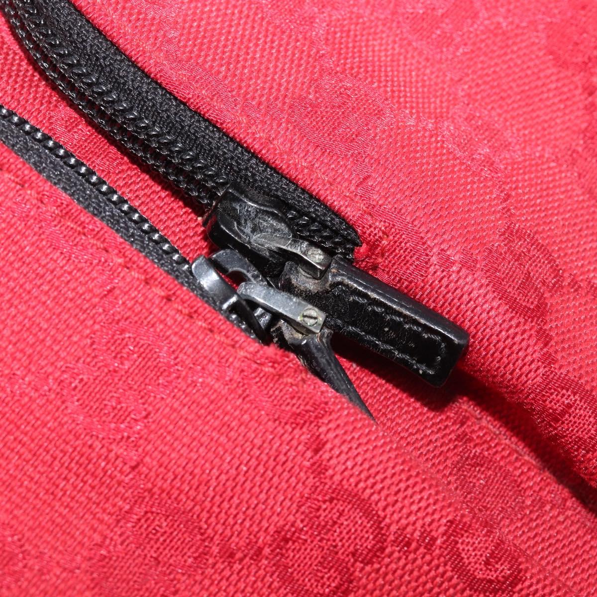 GUCCI GG Canvas Shoulder Bag Red Silver 001 3380 1705 Auth 207807A