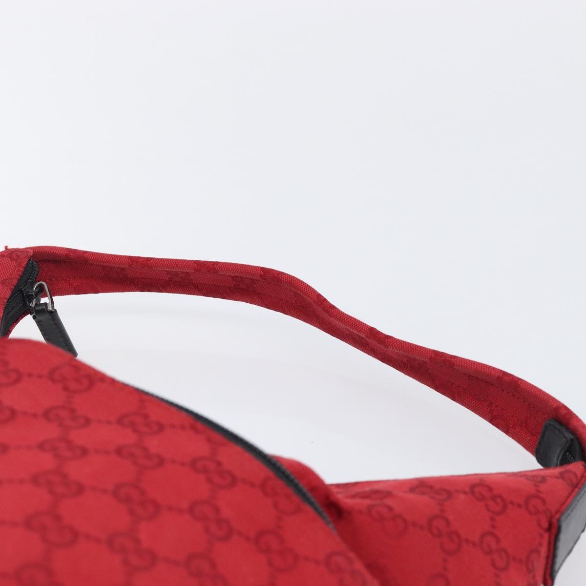 GUCCI GG Canvas Shoulder Bag Red Silver 001 3380 1705 Auth 207807A