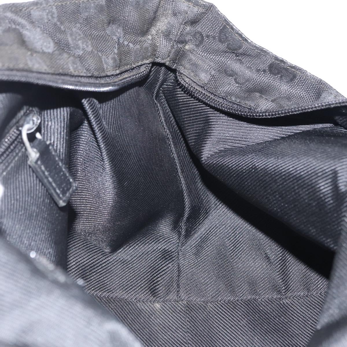 GUCCI GG Canvas Web Sherry Line Hand Bag Nylon Black 131228 Auth 207809A