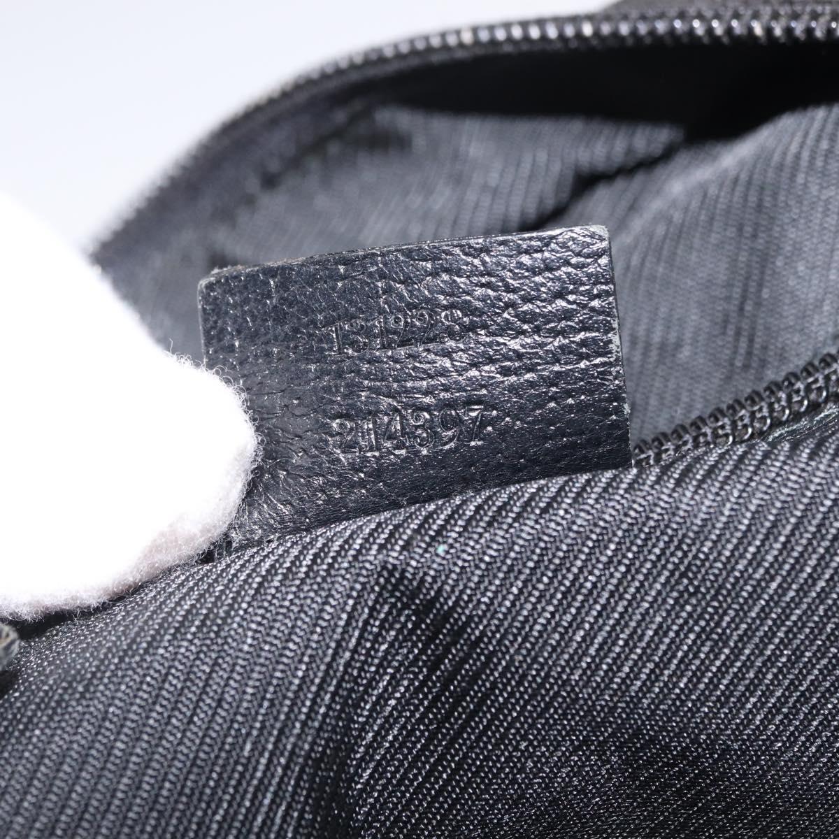 GUCCI GG Canvas Web Sherry Line Hand Bag Nylon Black 131228 Auth 207809A