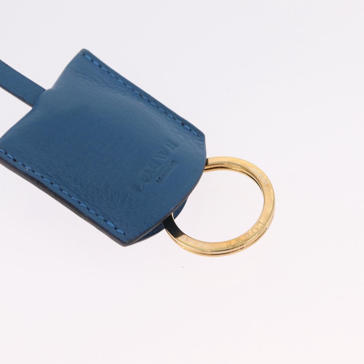 LOEWE Tote Bag Leather Gold Blue Auth 207812A