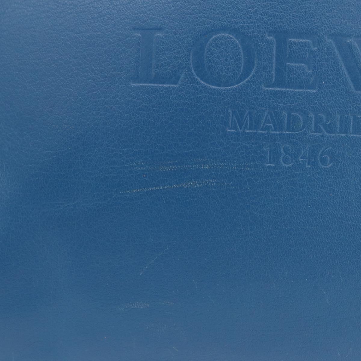 LOEWE Tote Bag Leather Gold Blue Auth 207812A