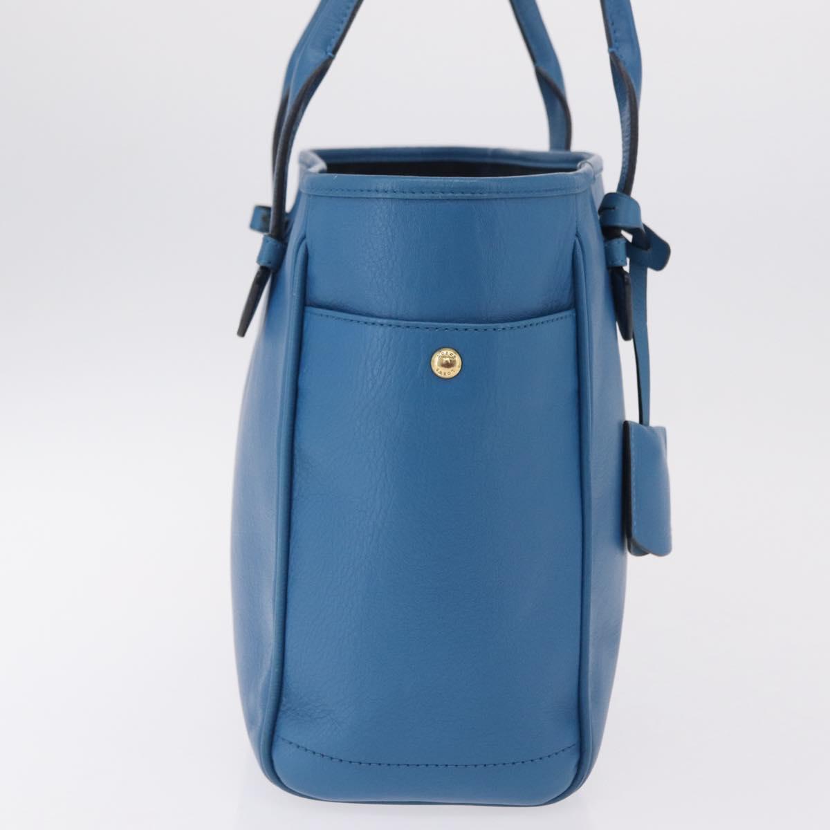 LOEWE Tote Bag Leather Gold Blue Auth 207812A