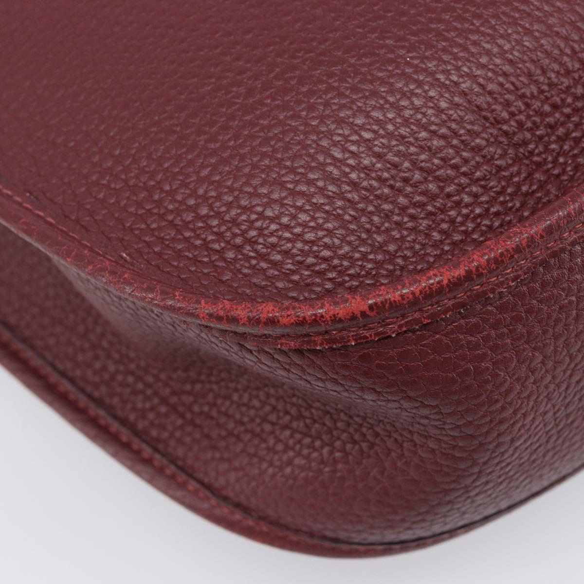 HERMES Evelyn 1MM Shoulder Bag Taurillon Leather Bordeaux Silver Auth 207820V