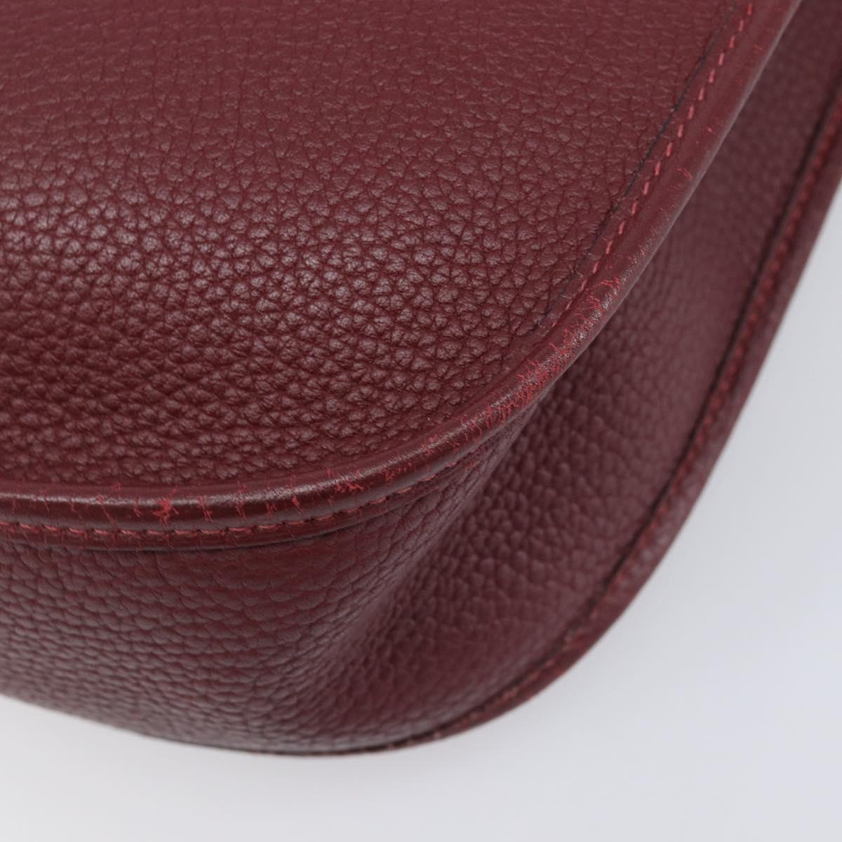 HERMES Evelyn 1MM Shoulder Bag Taurillon Leather Bordeaux Silver Auth 207820V