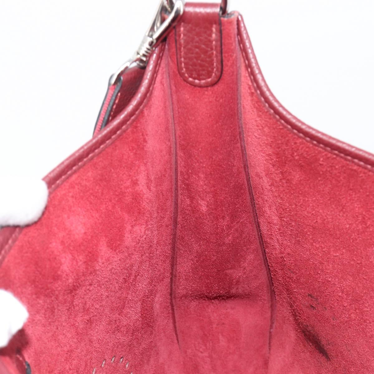 HERMES Evelyn 1MM Shoulder Bag Taurillon Leather Bordeaux Silver Auth 207820V